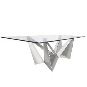 Dining table in tempered glass and steel Angel Cerdà image-2