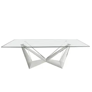 Dining table in tempered glass and steel Angel Cerdà image-0