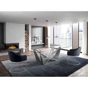 Dining table in tempered glass and steel Angel Cerdà image-4