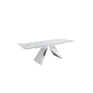Rektangulært spisebord med udtræk i marmorporcelæn Angel Cerdà image-1