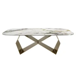 Rectangular dining table in porcelain marble and steel Angel Cerdà image-2