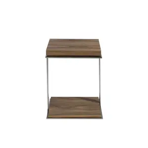 Table d'angle de noyer et acier Angel Cerdà