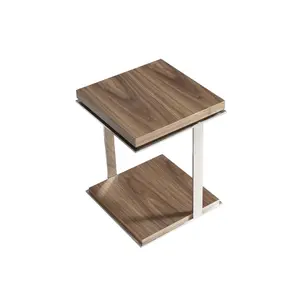 Table d'angle de noyer et acier Angel Cerdà image-1