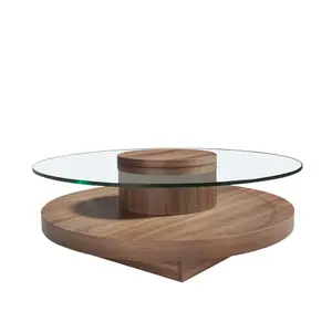 Mesa de centro de cristal nogal Angel Cerdà image-1