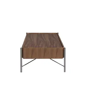 Rectangular coffee table in walnut and steel Angel Cerdà image-3