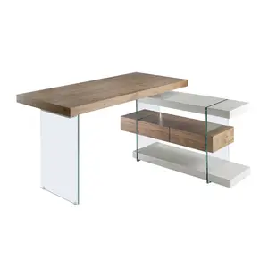 Bureau van notenhout en gehard glas Angel Cerdà image-1