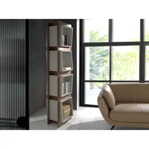 Walnut bookcase and cubes Angel Cerdà image-3
