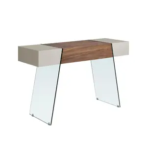 Console in walnut and tempered glass Angel Cerdà image-1