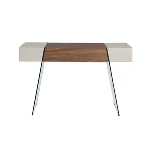 Console in walnut and tempered glass Angel Cerdà image-0