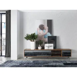 Tv-bord i spejlglas og træ Angel Cerdà image-2