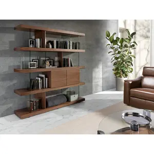 Walnut and glass bookcase Angel Cerdà image-2