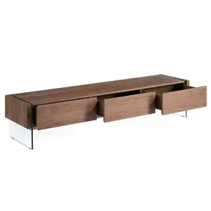 TV-Möbel aus Nussbaum und Glas Angel Cerdà image-1
