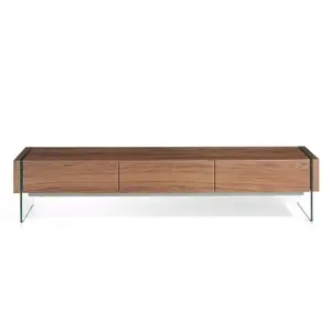 TV-Möbel aus Nussbaum und Glas Angel Cerdà image-2