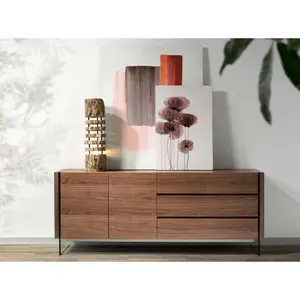 Walnut and tempered glass sideboard Angel Cerdà image-3