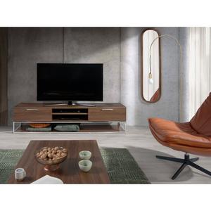 Tv-bord i valnød og forkromet stål Angel Cerdà image-6