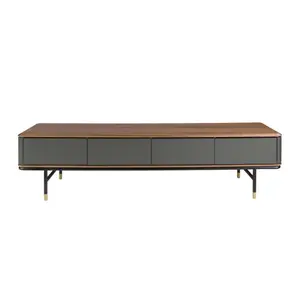 Wood and steel TV unit with top Angel Cerdà image-1