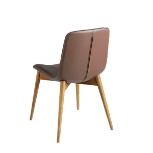 Walnut wood and imitation leather chair Angel Cerdà image-2