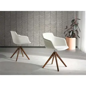 Chaise pivotante en tissu et bois noyer Angel Cerdà image-4