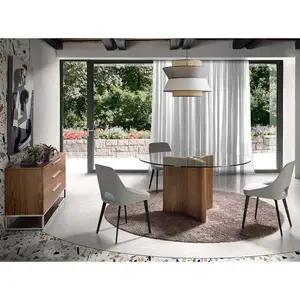 Fabric and steel dining chair Angel Cerdà image-4