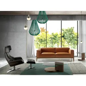 Leather upholstered swivel pouffe Angel Cerdà image-5