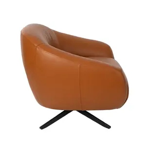 Fauteuil pivotant en cuir Angel Cerdà image-1