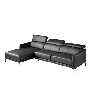 Sofa in leather and steel Angel Cerdà image-0