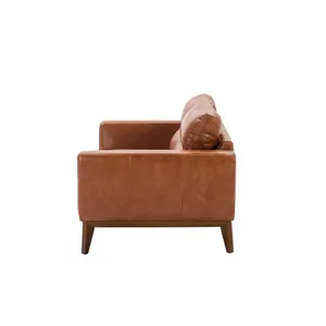 2-Sitzer-Sofa aus Leder mit Holzbeinen Angel Cerdà image-4