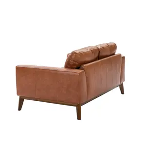 2-Sitzer-Sofa aus Leder mit Holzbeinen Angel Cerdà image-3