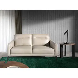 2-seater leather and steel sofa Angel Cerdà image-1