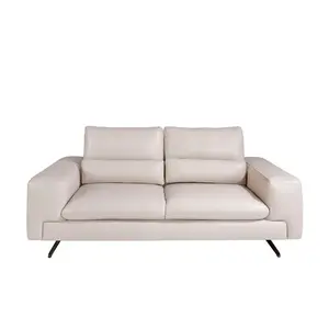 2-seater leather and steel sofa Angel Cerdà image-0