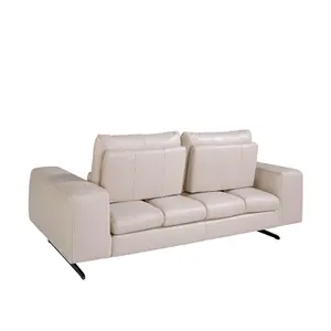 2-seater leather and steel sofa Angel Cerdà image-1