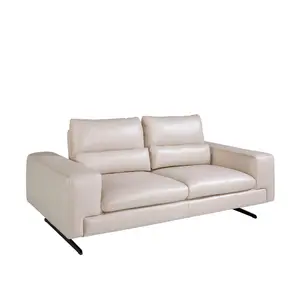 2-seater leather and steel sofa Angel Cerdà image-4
