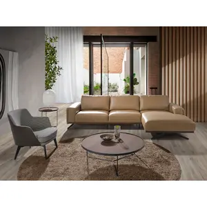 Leather and steel chaise longue Angel Cerdà image-4