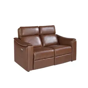 2-seater brown leather sofa with recliner Angel Cerdà image-1