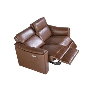 2-seater brown leather sofa with recliner Angel Cerdà image-2