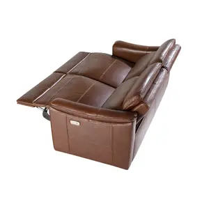 2-seater brown leather sofa with recliner Angel Cerdà image-3