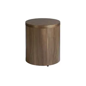 Round walnut bedside table Angel Cerdà image-1