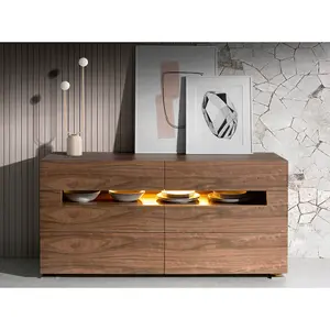 Kommode aus Nussbaumholz und Innenbeleuchtung Angel Cerdà image-1
