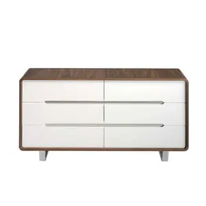 Chest of drawers in walnut and chromed steel Angel Cerdà