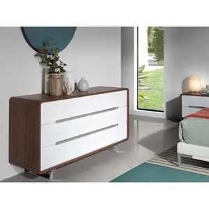 Chest of drawers in walnut and chromed steel Angel Cerdà image-2