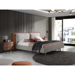 Seng i stof og spaltlæder med stålben Angel Cerdà image-2