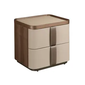 Leather and polished steel bedside table Angel Cerdà image-0