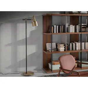 Lampadaire en alu doré et acier Angel Cerdà image-1