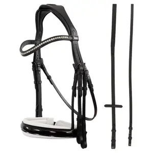 Comfortable double bridles with inclined reins ANKY