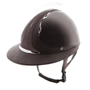 Casque d'équitation visière polo glossy Antarès Shagreen Premium Bison