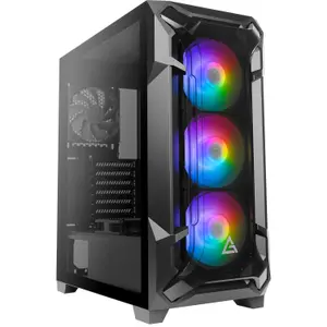 case per pc a torre media atx con pannello in vetro Antec Dark Fleet DF600 Flux RGB