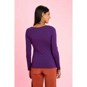 Camiseta de punto de manga larga para mujer Antoine et Lili Lilas image-3