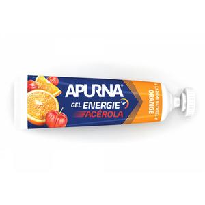 Pack of 5 acerola orange energy gels for difficult passages, including 1 free gel Apurna