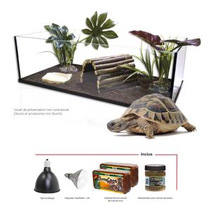av041281-terrarium-kit-for-landsskoldpaddor-aquavie-100-cm-vit-svart-100x40x30-cm