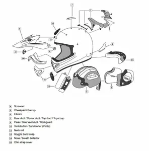 Interior de casco de moto off road Arai Penta Pro image-0